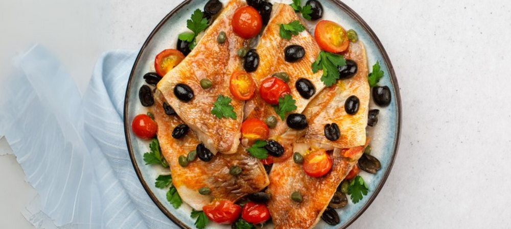 One-Pan Mediterranean Magic: Quick & Delicious Snapper Dinner!